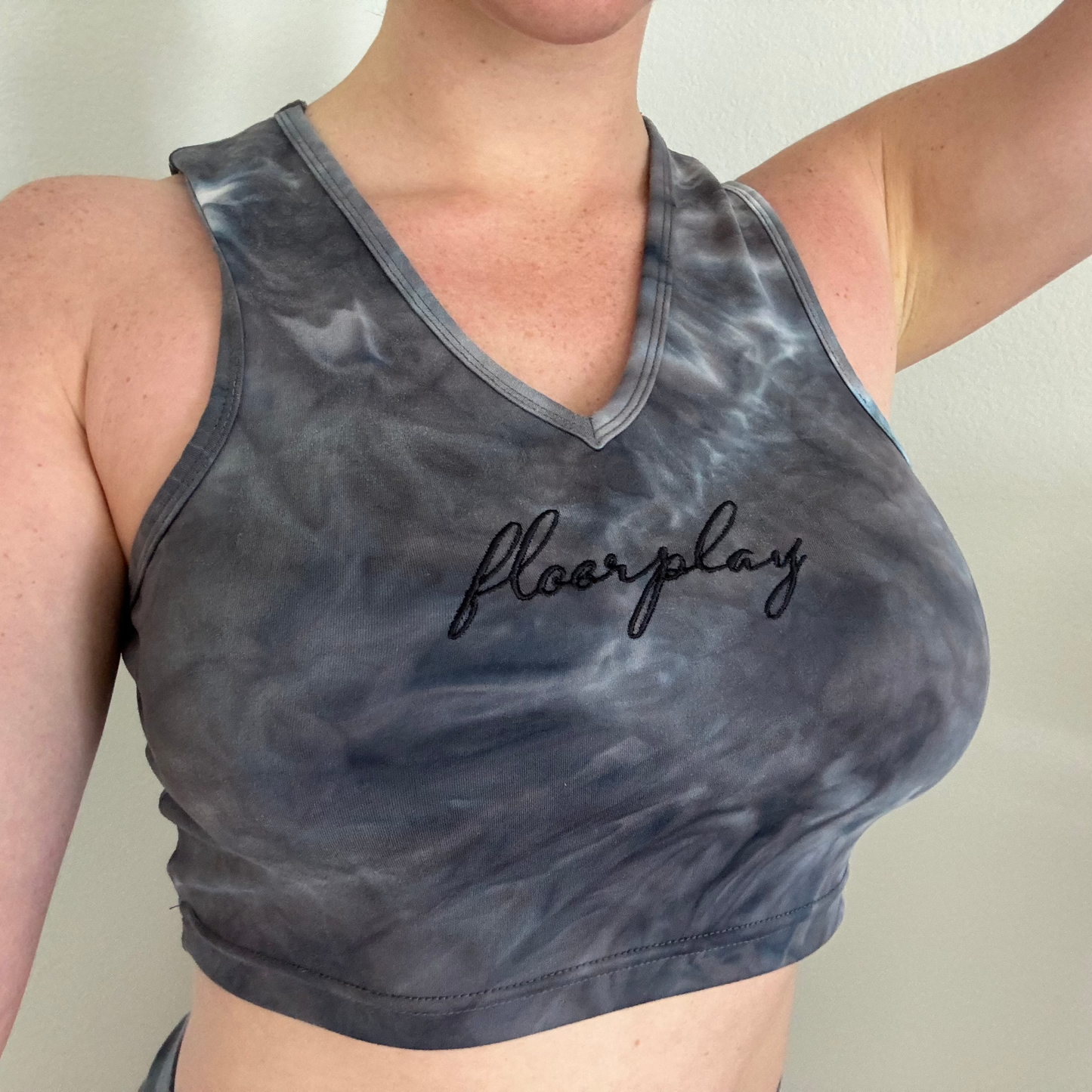BLACK N WHITE TIE-DYE LOUNGE TOP