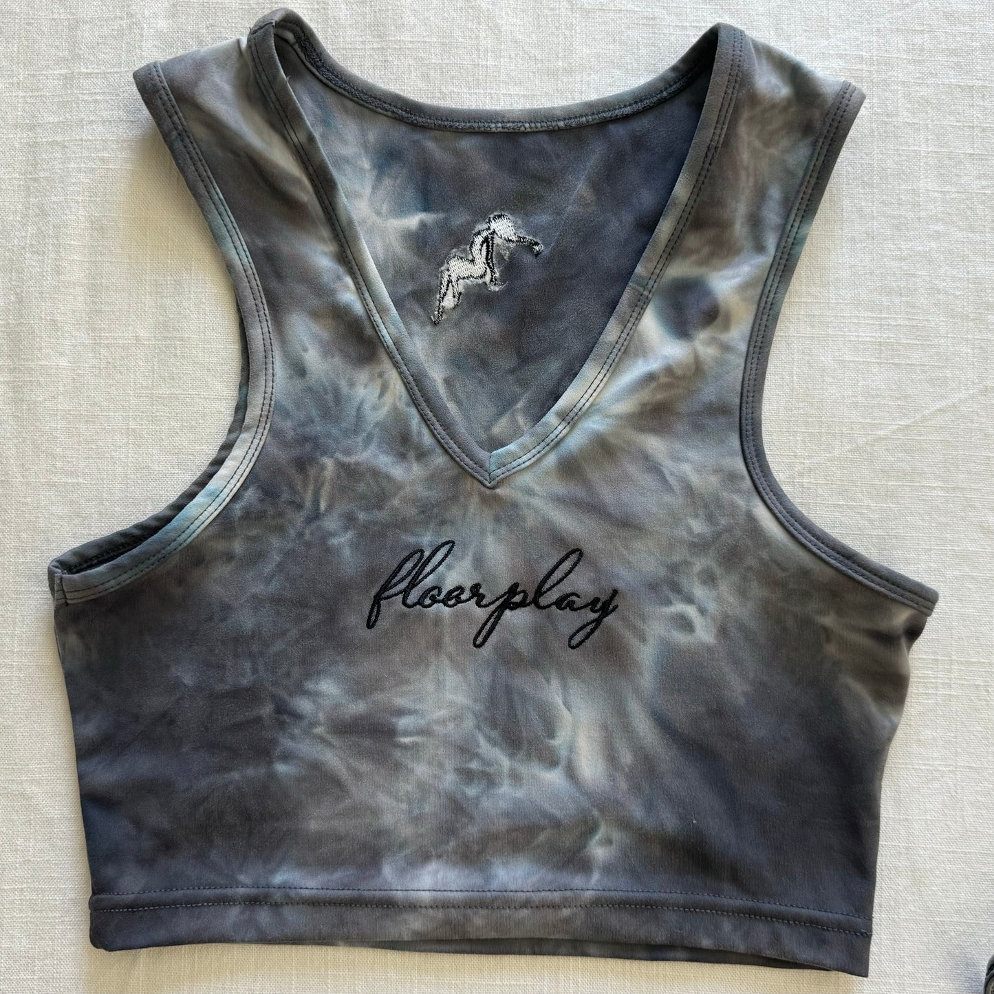 BLACK N WHITE TIE-DYE LOUNGE TOP
