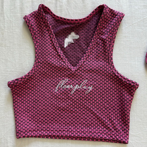 PRESALE *NEW* FLOORPLAY TOP HOT PINK CHECKERED